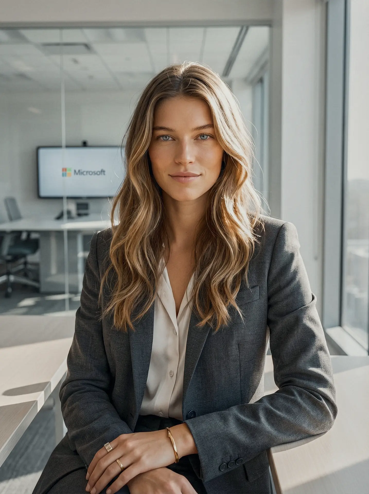 Professional business portrait of a person in a modern office environment