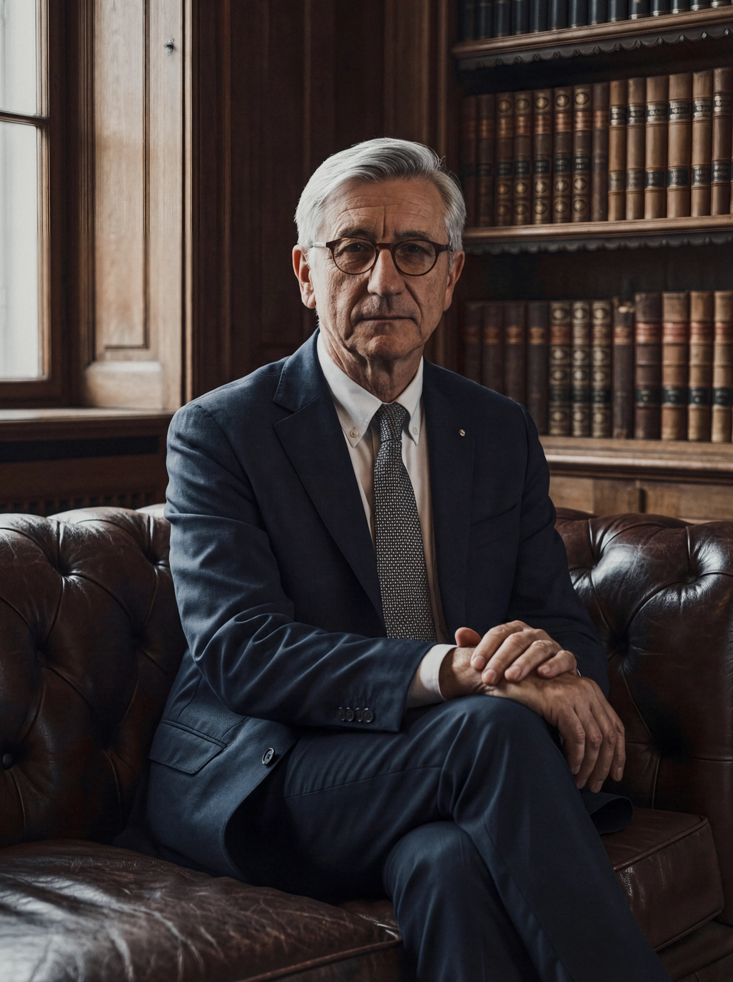 --- No Authentic business portrait inside a historic law firm with natural light ---